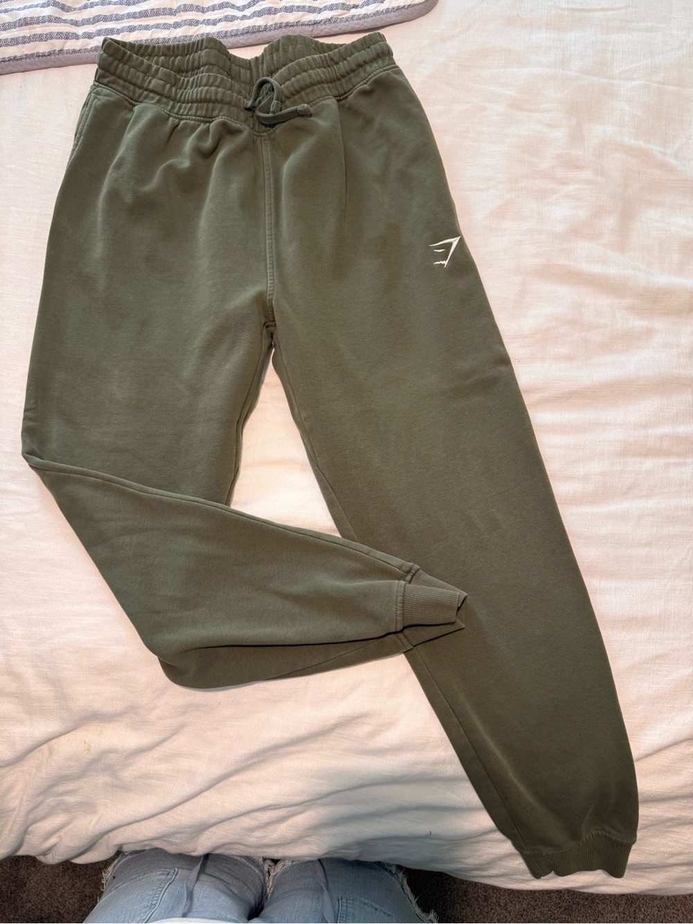 Gymshark Olive Green Men's Joggers with Logo